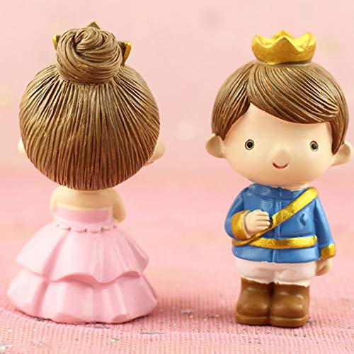 2 Pcs Prince Princess Doll Figures, Mini Prince Princess Figure Collection Playset Toys, Cupcake Topper, Cake Toppers, Cake Decoration, 3.15\" Tall
