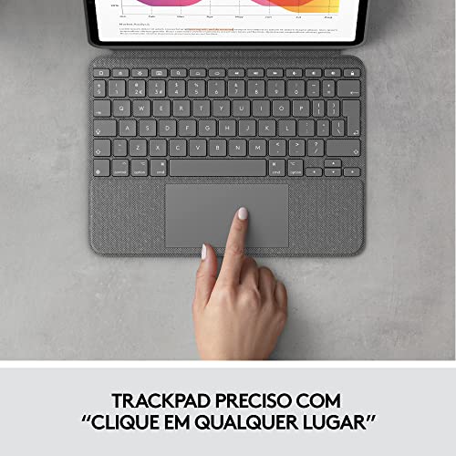 Capa com Teclado Logitech Combo Touch iPad Air (4°,5° geração - 2020, 2022), Teclado Retroiluminado
