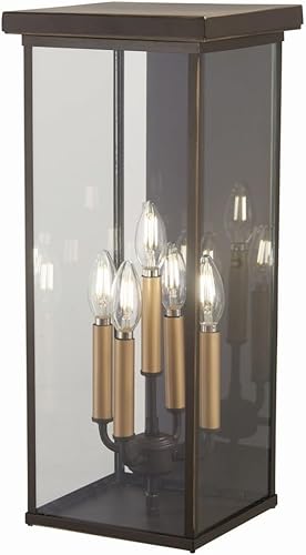 Minka Lavery Lámpara de pared exterior 72583-143C Casway, 5 luces 200 vatios, bronce aceitado