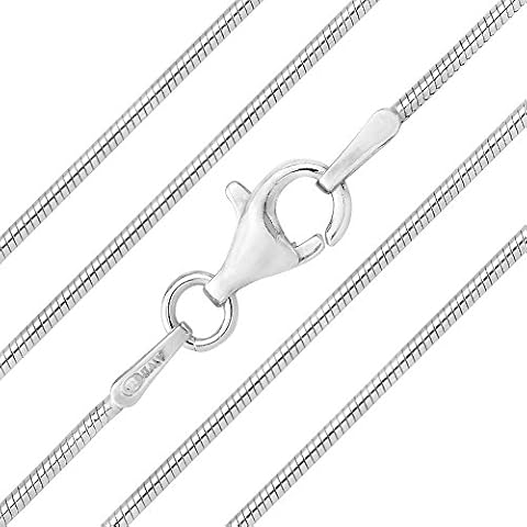 The Chain Company - Sterling Silver 20" Inch 1mm Thick Italian Snake Chain Necklace (20) Cover