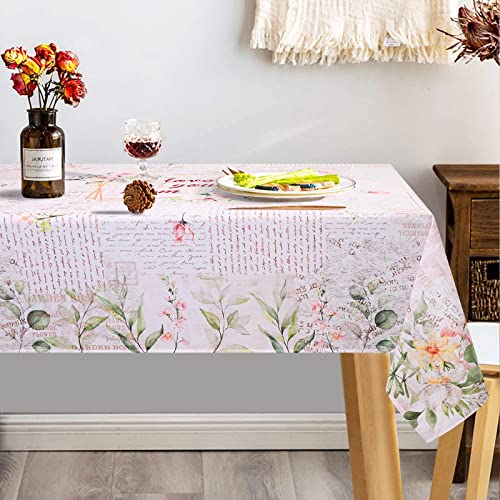 Mother's Day Tablecloth Rectangle 60 X 120 Inch, Love Floral Table Cloth, Flower Tablecloths For Mom, Outdoor Waterproof Vintage Table Cover For Mother Gifts Dinner Holiday Kitchen Dining Room Decor #TOP3
