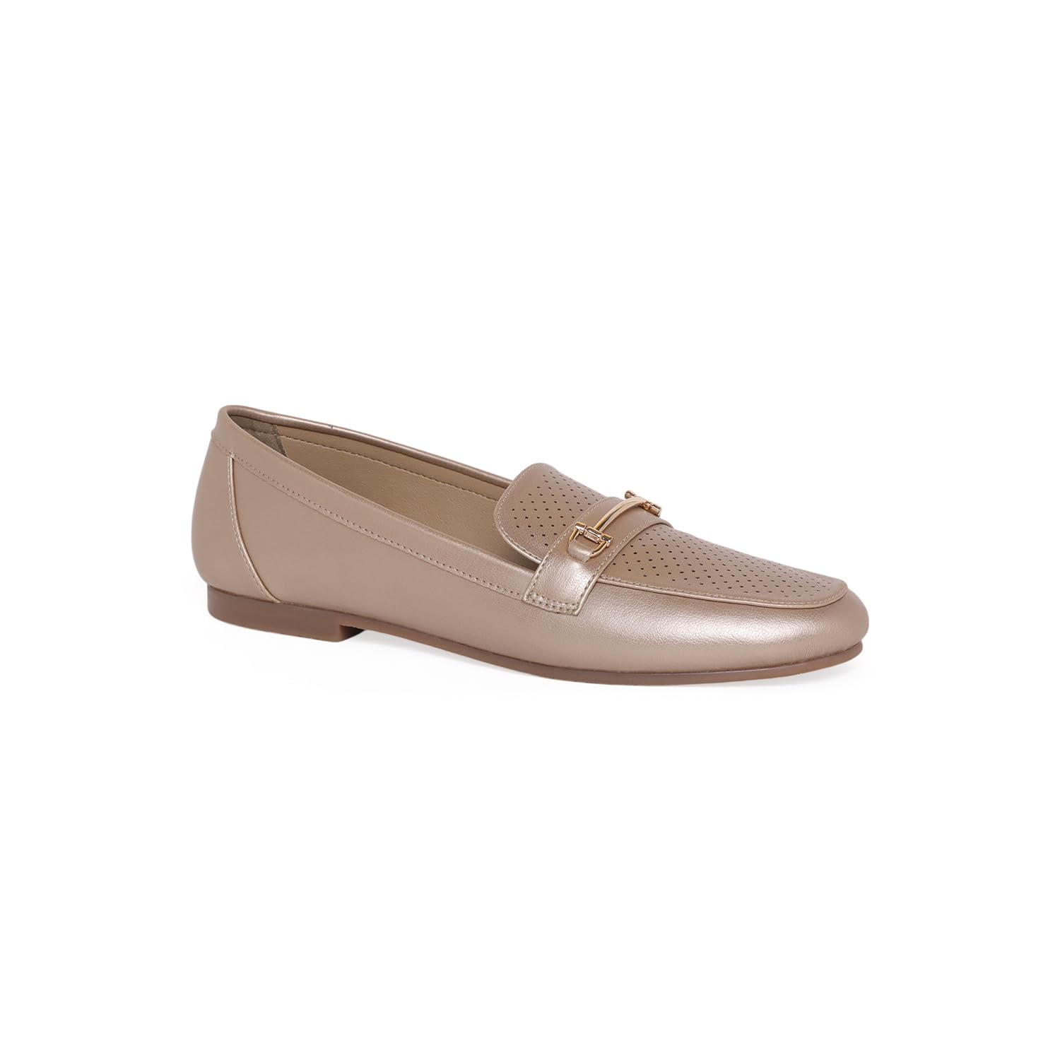 Miya Perforated Metal Bit Loafers – Gold-image-12