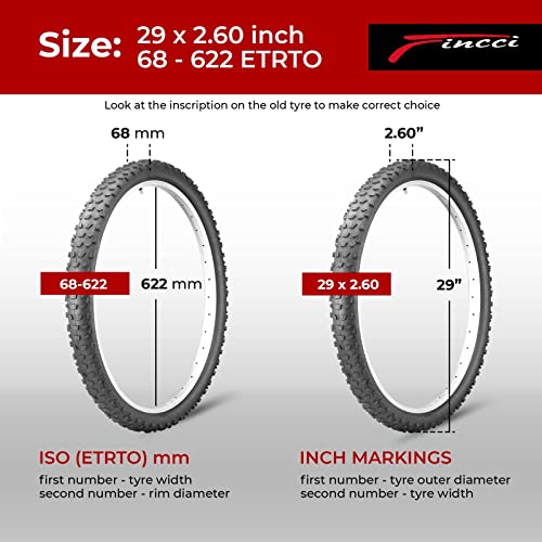Fincci Bicycle Tyres MTB 27.5 x 2.35 inch, Pair Foldable Tires 27.5" with 1 mm Nylon Protection, 60 TPI - Image 2