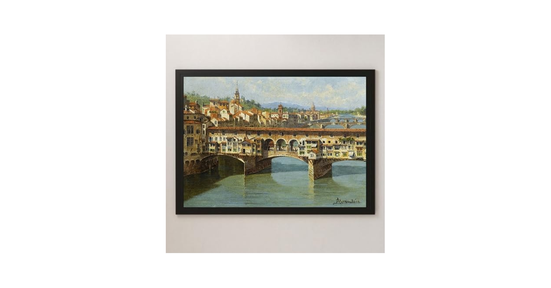 Amazon.co.jp: 『フィレンツェのヴェッキオ橋』絵画 アート 沢