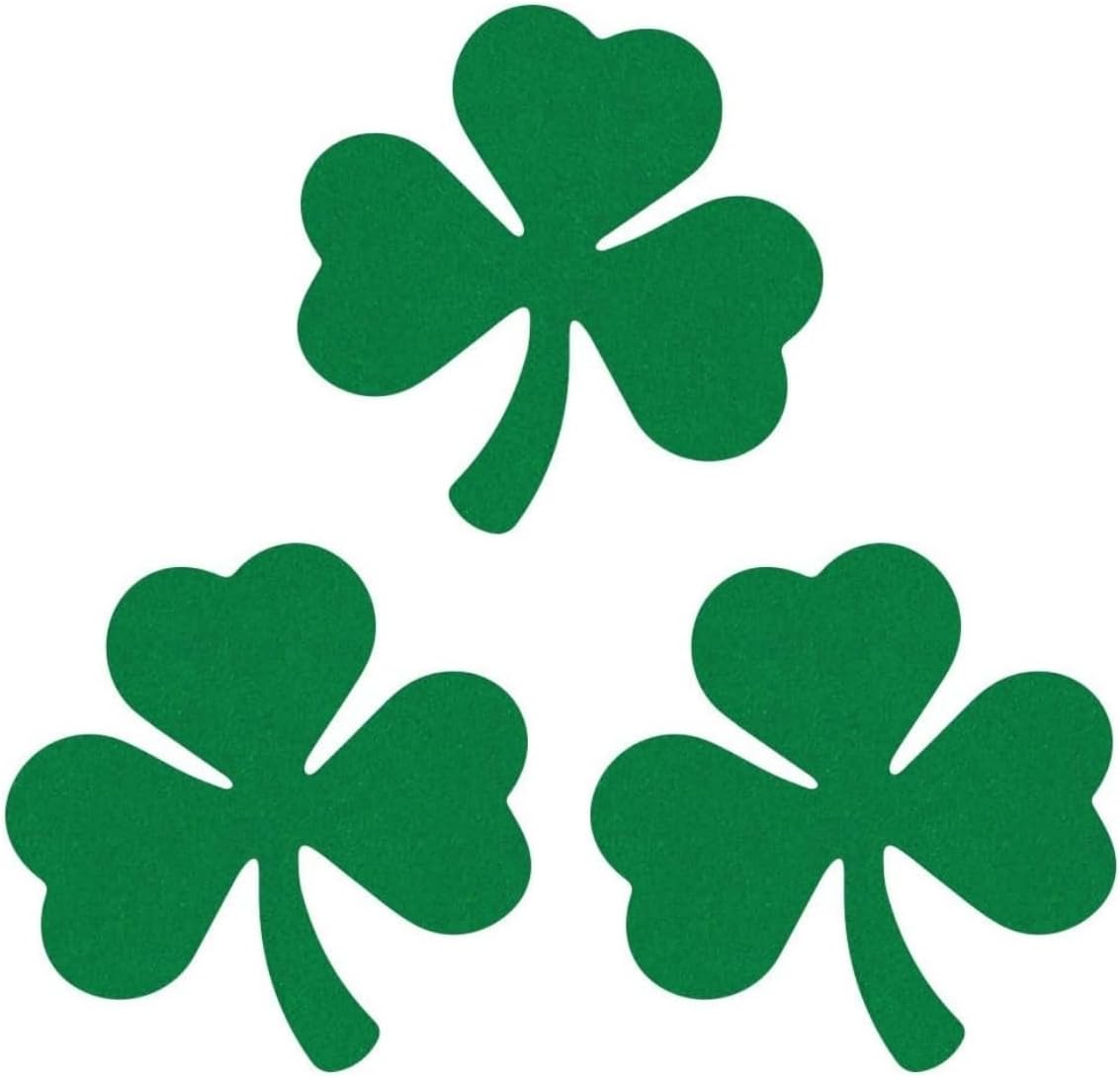 LiteMark Reflective Shamrock Sticker, Green, 2 Inch, Clover Decal, Hard Hat, Helmet, Tool Box, Laptop - Pack of 3 Pcs
