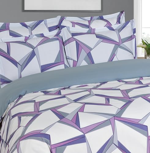 Majestic Giftware Madison Linen 8 Pcs Twin Size Bedding Set (BL502-T) | Tokyo Comfort - Mauve 300 TC Cotton Sateen Durable & Eashable | 2 Fitted Sheets, 2 Duvets, 4 Pillowcases - Choice Collection