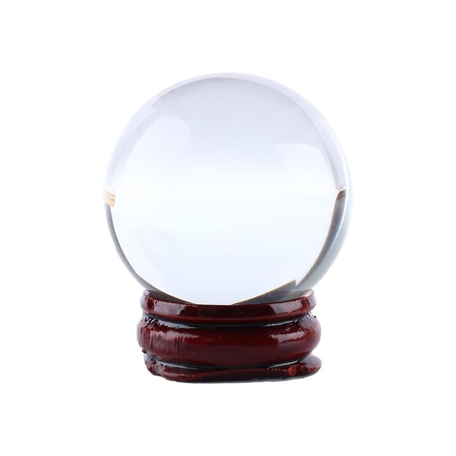 Bola de cristal transparente de 40 mm, de cuarzo natural, bola de curación mágica, con base de soporte, para yoga, meditación, decoración del hogar