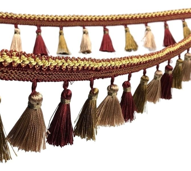 Ruban à franges pour rideaux et loisirs créatifs couleur terre