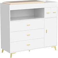 Vista 4 de PAKASEPT Cambiador con cajones, cambiador con 5 cajones y armario