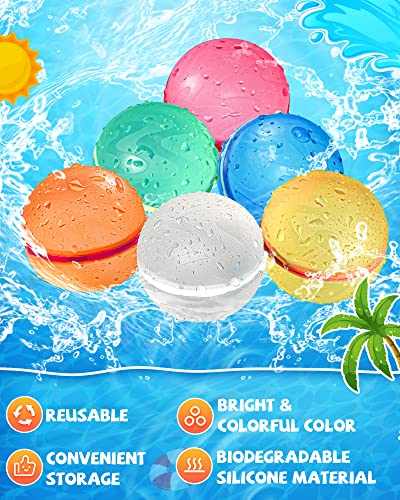 Soppycid Chiniko Resuable Magnetic Water Balloons, Quick Fill Water Balloons,No Pick Up After Water Fight,Self-Cleaning Water Balloons For Summer Toys And Parties, Pool Toys, And Outdoor Games (15Pcs) #TOP6