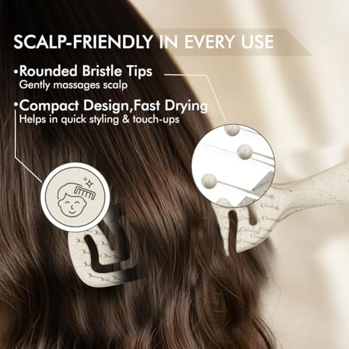 Image of IKONIC Me Small Vent Hair Brush IKM-2121 Eco-Conscious, Travel-Friendly Design, Anti-Static Ionic Bristles, Smooth Detangling, Quick-Dry Vent Technology, for All Hair Types, Wet & Dry Use - Sand Beige