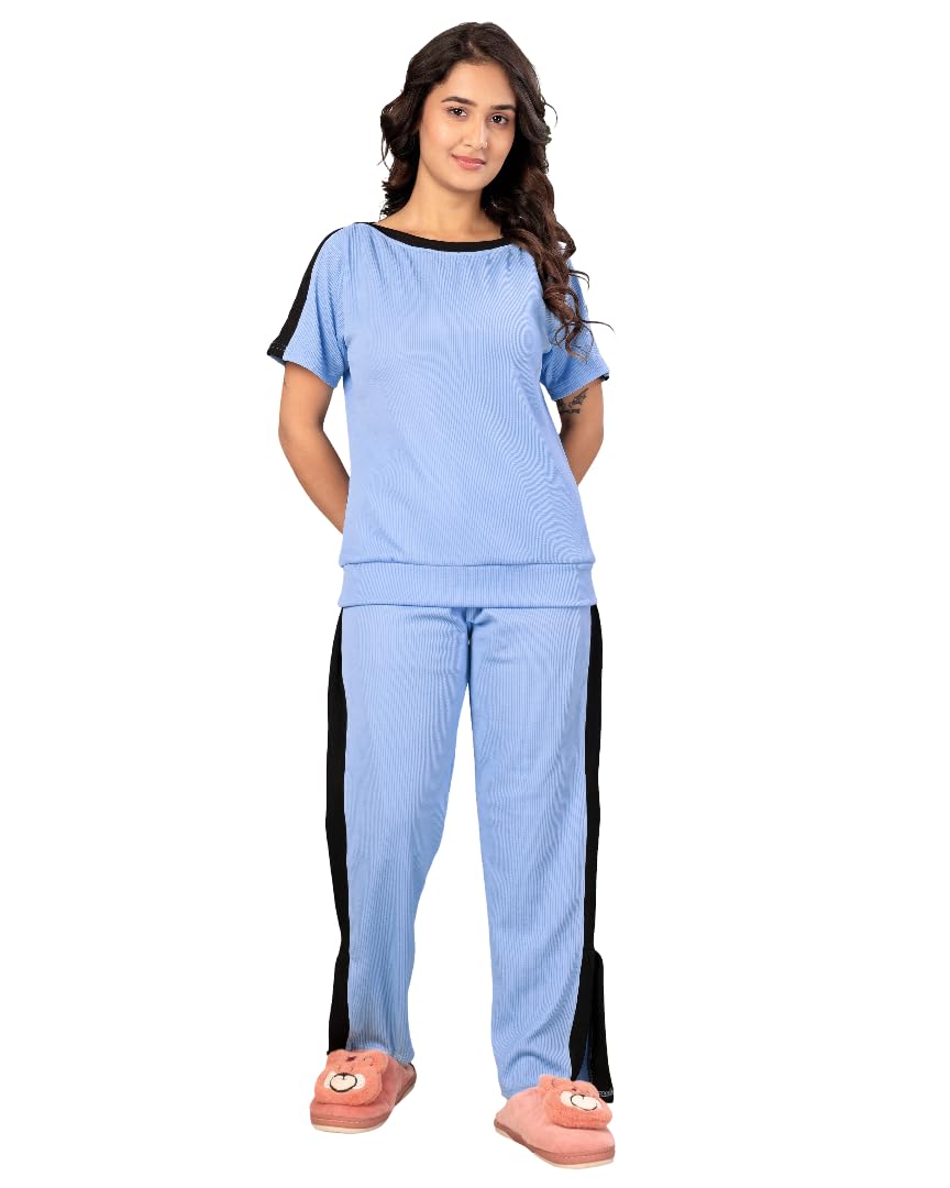 sakarmaa Women Night Suit | Soft Nightwear, Loungewear, Sleepwear for Women | Full Pyjama Set | Co-ord Set | Gym wear | with Side Pockets and Drawstring Waist | Everyday Nightdress(167)-picture-32