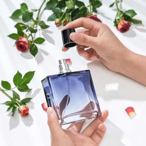 100ml/3.4 Oz Glass Spray Bottle Perfume Atomizer,Empty Refillable Perfume Spray Bottle with 3 Kinds of Dispenser (A3)3