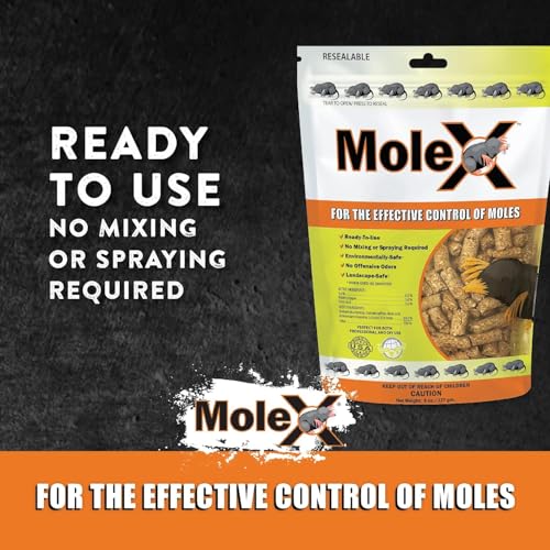 Image of MoleX Rodent Control Bait Pellets for Moles - Poison Free, Pet Safe | Indoor & Outdoor Use Pellets |50 lb. Bag