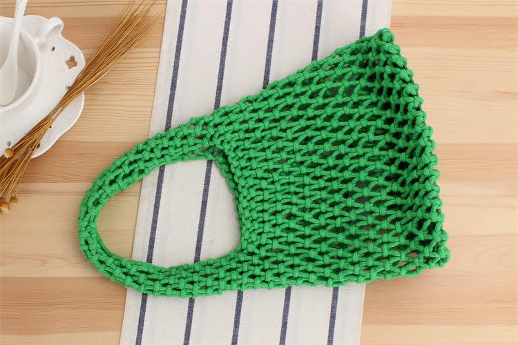 Image of Naimo Straw Beach Bag Woven Rattan Shoulder Bag Fishing Net Handbag Cotton Rope Tote Summer Crochet Hobo Bag