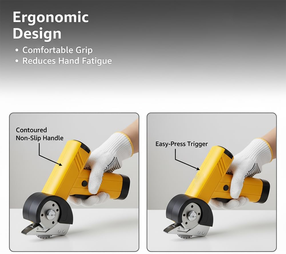Rechargeable High-Speed Cardboard Cutter Cordless Electric Scissors,Card Board Cutter Tool, Fast Charging, Four Speed Settings Power Electric Scissors for Cardboard, Leather (White)
