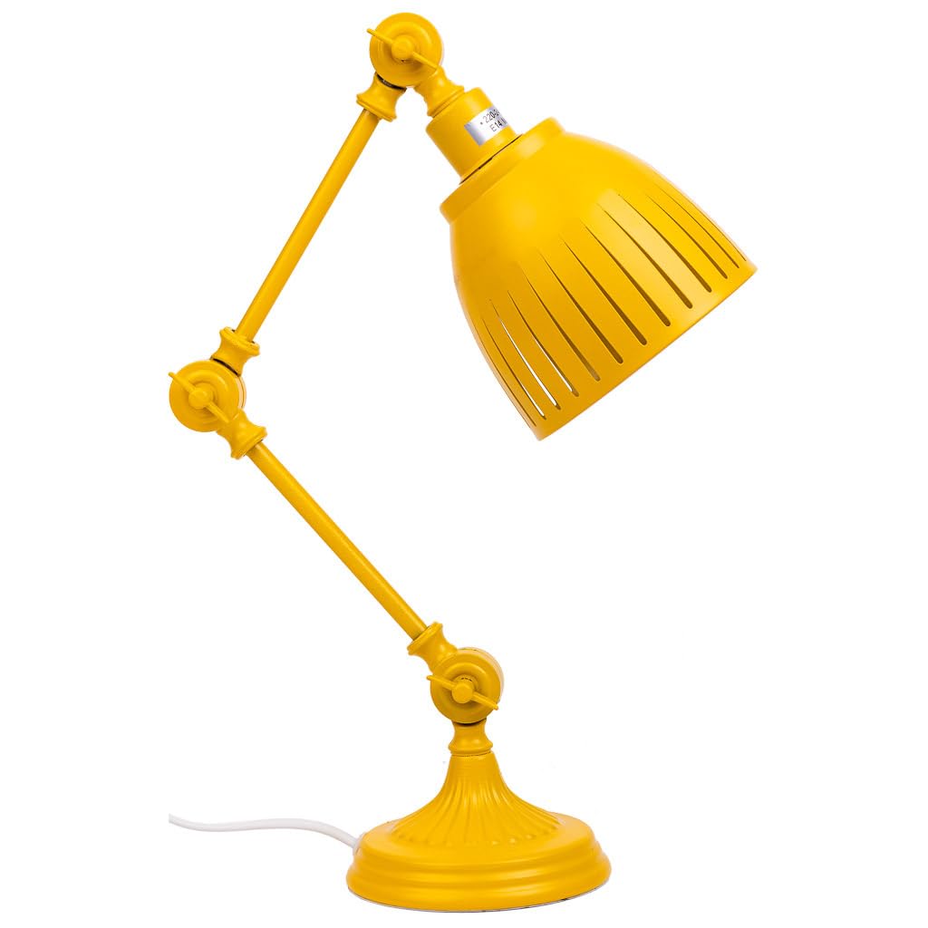 WANDERLUST DECO Lámpara flexo de mesa de metal amarillo