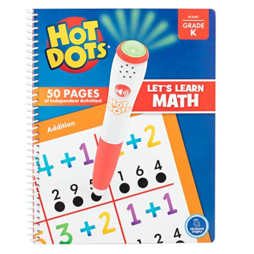 Educational Insights Hot Dots Let's Learn Kindergarten Math - Kindergarten Math Workbook, Ages 5+
