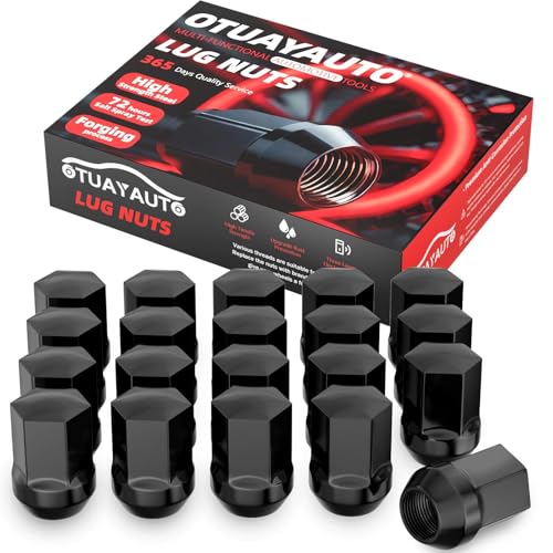 Image of OTUAYAUTO 9 /16-18 OEM Lug Nuts - Replacement for 2005-2011 Dodge Dakota, 2004-2009 Durango, 2002-2010 Ram 1500, 2011 Ram 1500, 2007-2009 Chrysler Aspen, 20PCS Black OEM Factory Style Lug Nut