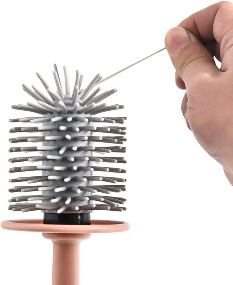 SPOUR Toilet Brush Holder Toilet Brush and Bracket, Long-Handle Cleaning Brush for The Bathroom, Comfortable Grip and TPR Material Brush He,Toilet Brush with Holder