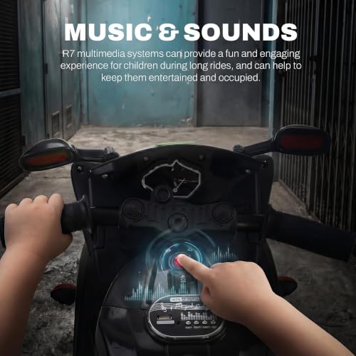Image of Baybee R7 Baby Electric Bike for Kids with Foot Acceleration | Toddler Battery Operated Bike with LED Lights & Music | Rechargeable Ride on Bike for Kids to Drive 1 to 3 Years Boys Girls (Black)
