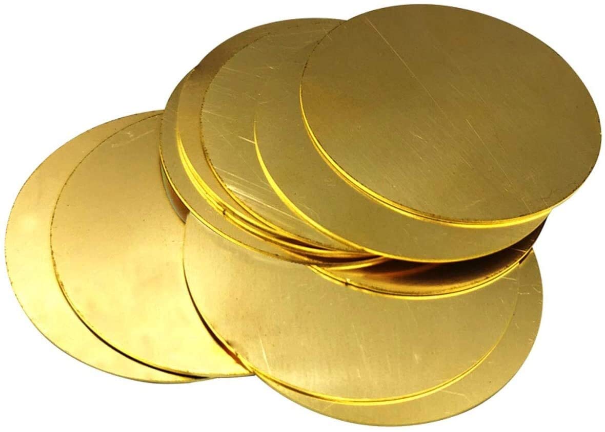 Messingblech, Metallblechplatten, Messingplattenblech, Messingplatte, Messingscheibe, Runde Platte, Kupferlegierung, Massiver Kreis, Dicke 2 Mm, Verwendet Für Leitfähiges Thermisches Metall,