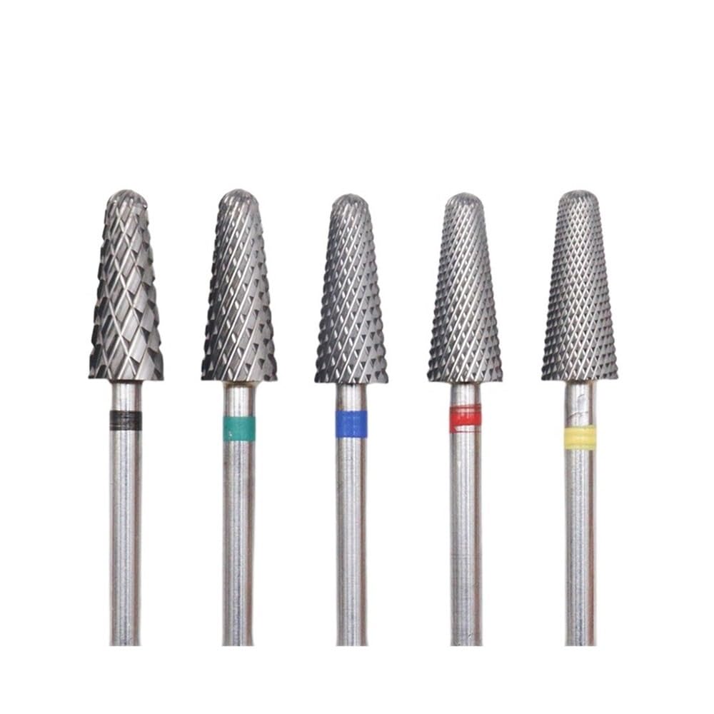 Broca Profesional for Uñas De Carburo De Tungsteno Con Forma De Paraguas for Eliminación De Cutículas Y Trabajos De Detalle De Uñas(5pcs)