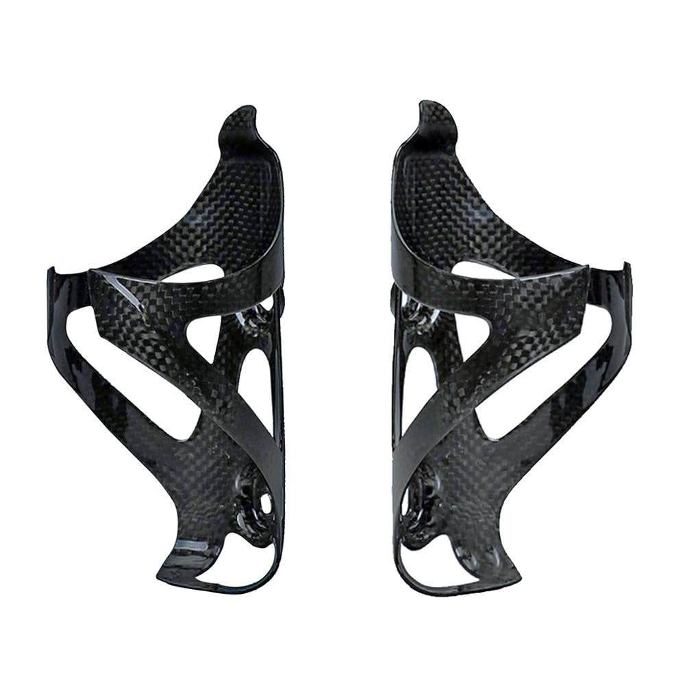 Portabidon Bicicleta Portabotellas de Fibra Carbono for Bicicleta montaña o Carretera, Soporte Lateral for Vasos Agua, Accesorios for Ciclismo(No Logo Gloss 2PCS)