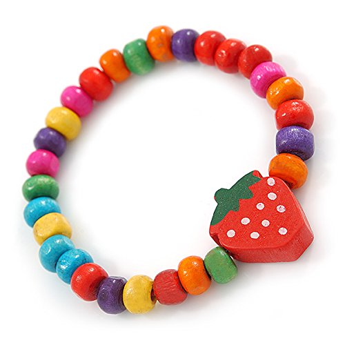 Collar de madera para niños flexible que no causa alergias con pulsera elástica 4