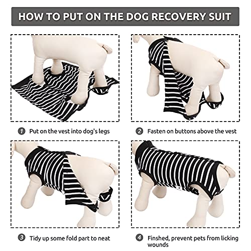 Image of SAWMONG Dog Recovery Suit, Recovery Suit for Dogs After Surgery, Dog Spay Surgical Suit for Female Dogs, Dog Onesie Bodysuit for Surgery Male Substitute E-Collar Cone, Black, X-Large