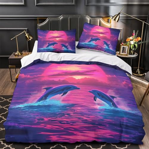 Housse de couette dauphin 3D super douce en microfibre hypoallergénique - 4
