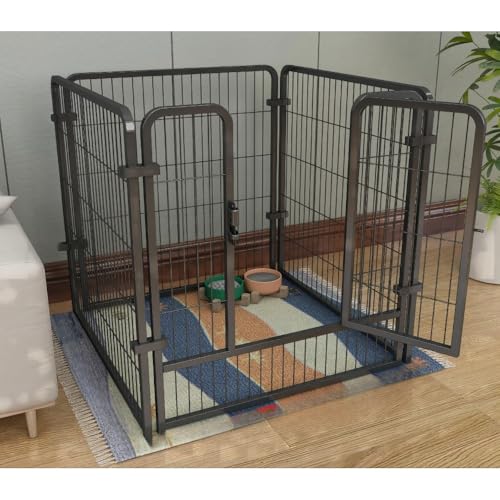 Sailozai ペットフェンスフェンス無料スプライシング犬ホーム小型、中型、大型犬ペットサークルフ (ブラック,4個60*60*70cm)