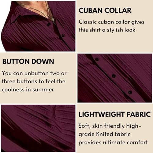 Image of IndoPrimo Men's Cotton Shirt with Spread Collar Neck Line Solid Pattern Half Sleeves Regular Fit Western Style and Standard Length