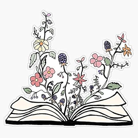 Book of/with Flowers Sticker Vinyl Waterproof Sticker Decal Car Laptop Wall Window Bumper Sticker 5" Cover