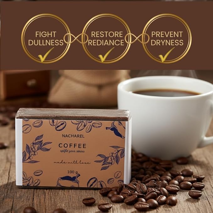 Image of Coffee Soap | Pure & Gentle Bathing Bar for Glowing Skin | Nourishing & Aromatic Soaps for Men & Women | Exfoliating & Antioxidants Cleansing Bar| Soap for All Skin Types | Pack Of 3