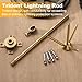 Brass Copper Lightning Rod Kit 1.64 ft Pure Copper Lightning Rods Removable with Down Conductor Clamp Three-pole Protect Electrical Equipment Tin House Tower Tank Roof Barns Building Industrial Safety