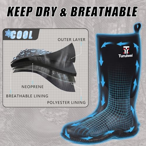 Image of Rubber Boots for Men,Waterproof Rain Boots with Steel Shank