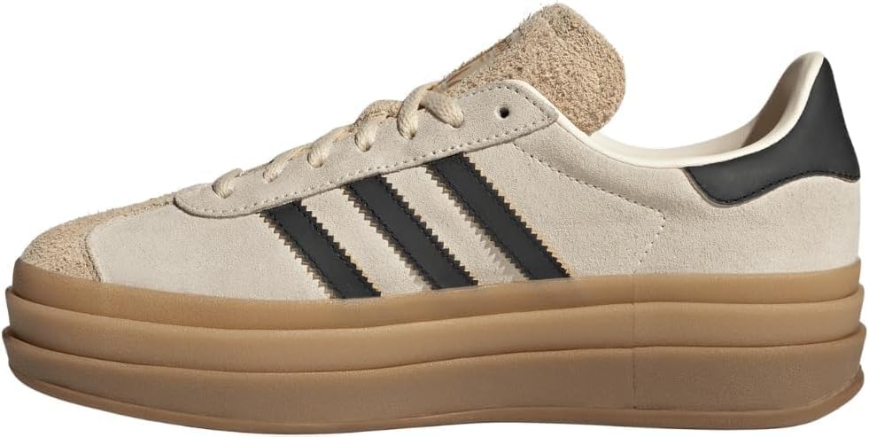 adidas Gazelle Bold Womens Sneaker (Cream Black Gum, 8.5)