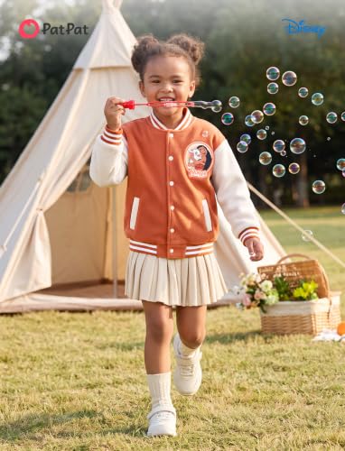 Image of Disney Kids Fleece Bomber Jacket, Varsity Outerwear with Pockets, 2-10Y