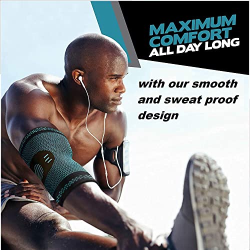 Image of Serveuttam Elbow Support for Gym - Elbow Brace for Men Women Workout | Elbow Compression Sleeves with Straps for Tendonitis Pain Relief, Tennis, Volleyball, Cricket - Elbow Band (L, Red)