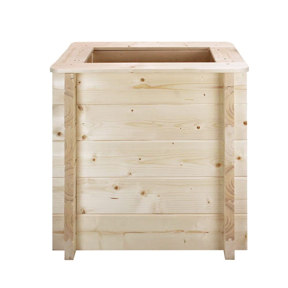 TIMBELA Carre Potager Exterieur Bois - Jardinieres Exterieur pour Jardin, Balcon, Terrasse – pour Fleurs, Herbes aromatiques, Légumes- Bois Massif pin/épicéa 28 mm, 58x38xH57 cm, M611