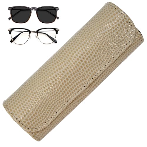 Image of Orsus Reading Glasses Hard Case, Premium PU Leather Horizontal Eyeglass Holder with Magnetic Closure for Women and Men