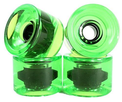 Super Blanks 70mm 78a Gel Soft Longboard Wheels (Clear Green)