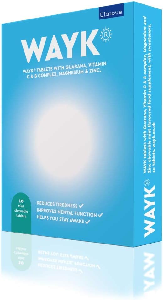 WAYK Energy & Alertness (10 Mint Flavoured Tablets) - Improves Mental Function, Increases Alertness & Reduces Tiredness