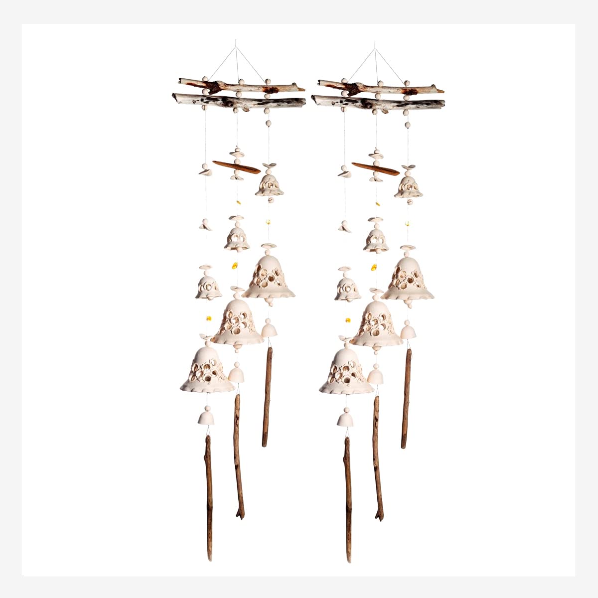 Clochettes avec bois de décoration naturelle pour création