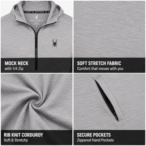 Image of Spyder Mens Quarter Zip Pullover Sweatshirt - Dry Fit Quarter Zip Hoodie