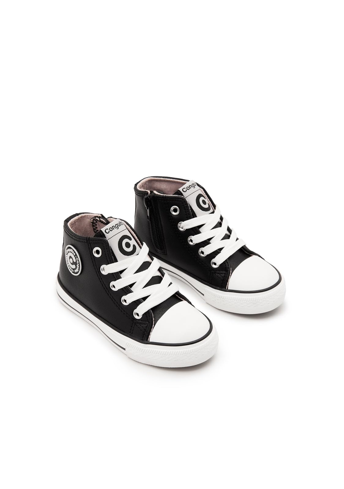 Conguitos - Zapatillas Altas Casual para niños cómodas (Negro/Talla 31)