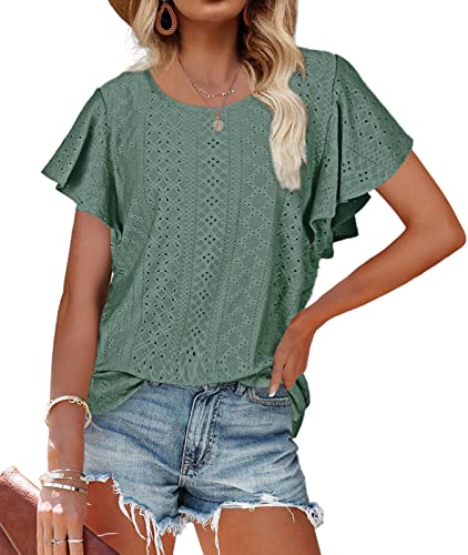 Womens Tshirts Loose Fit Crew Neck Summer Juniors Tops Deepgreen Xxl #TOP29
