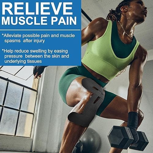 Pre-Cut Knee Sports Tape, 12 Pcs – for Knee Support and Stability, Waterproof and Elastic, Breathable. Knee Patch Relieves Knee Pain, Original Cotton Sports Knee Tape Suitable for Exercise.
