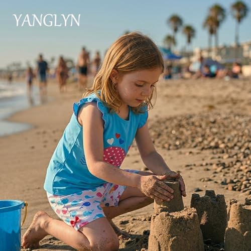 Image of Girls Shorts Set Outfits for Toddler Girls T-shirts Clothing Sets Kids Summer Graphic Cotton Tops Tees 3-7 Years